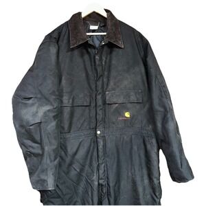 Carhartt Nylon Artic Quilted Insulated Black‎ Coveralls Men's 54 Tall EUC